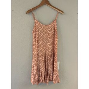 Wild Fable Pink Floral Tie Back Drop Waist Tank Dress Medium